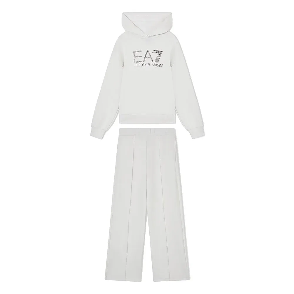 Детский спортивный костюм с капюшоном EA7 EMPORIO ARMANI, White