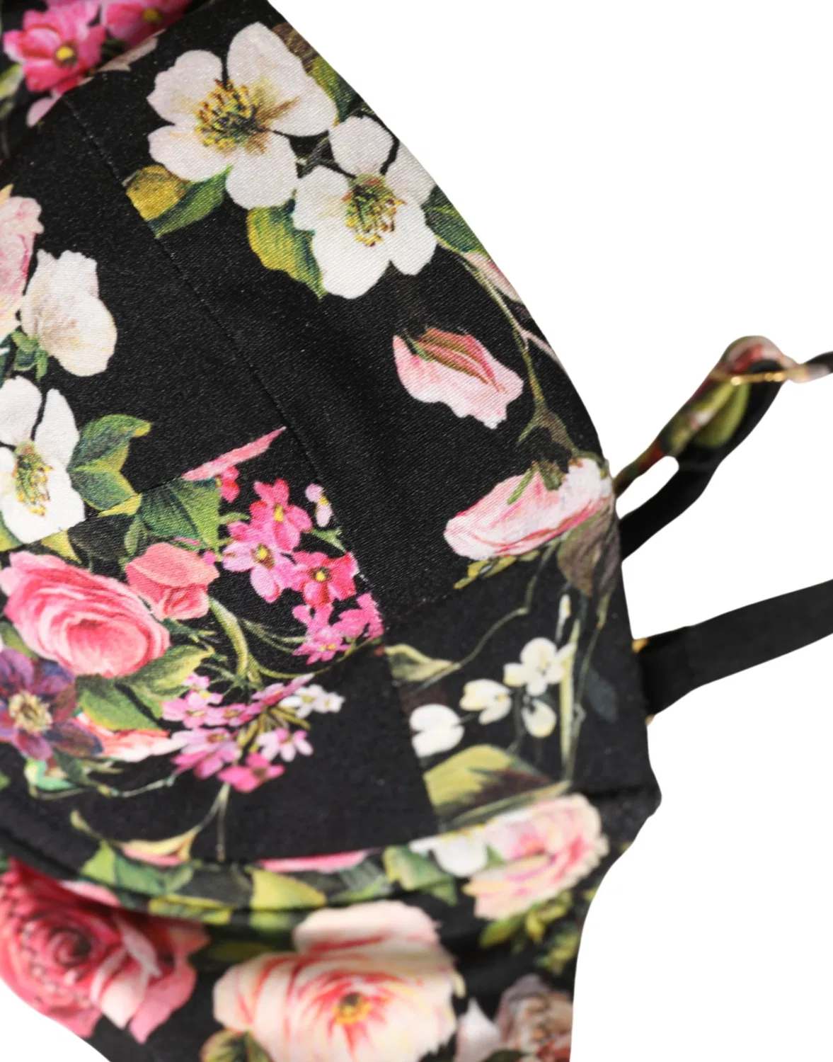 Женское бюстгальтер балконет с цветочным принтом Padded Balconnet Bra Dolce & Gabbana, Black