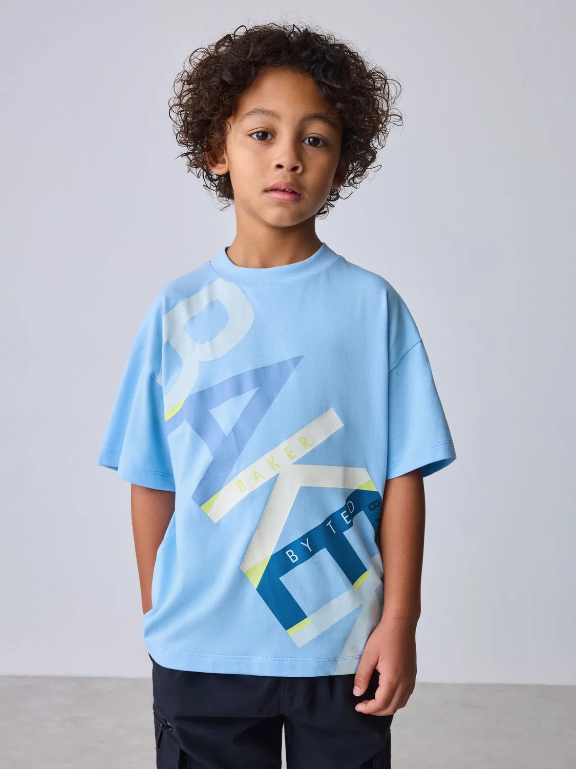 Футболка с принтом Baker by Ted Baker, Oversized, Light Blue