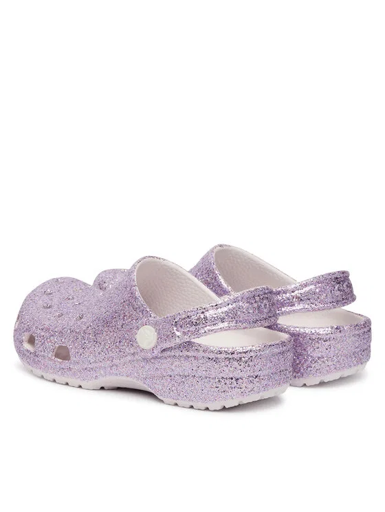 Шлепанцы Classic Chunky Glitter Clog K Crocs, фиолетовый — фото 3