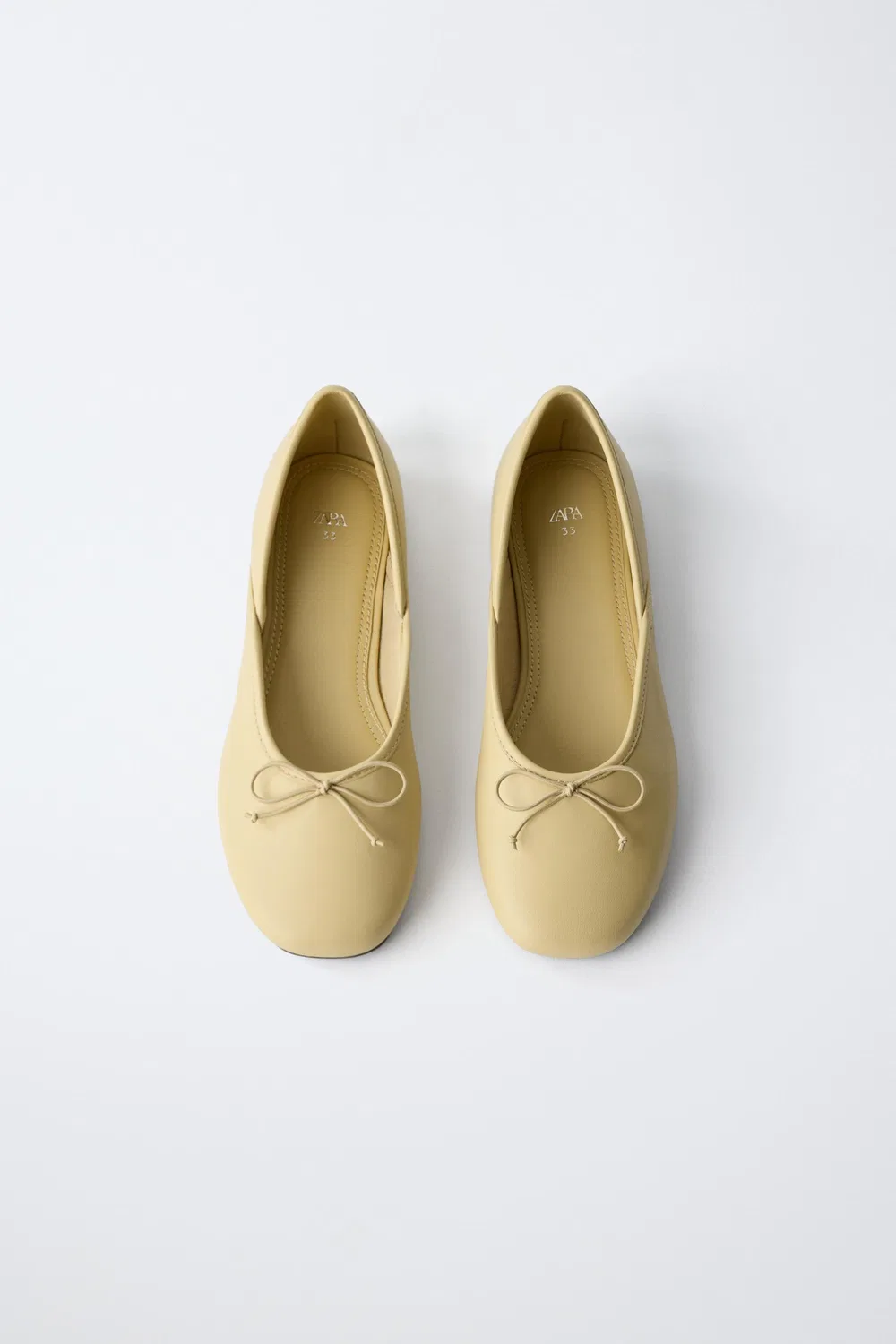 КОЖАНЫЕ БАЛЕТКИ ZARA, Yellow — фото 4