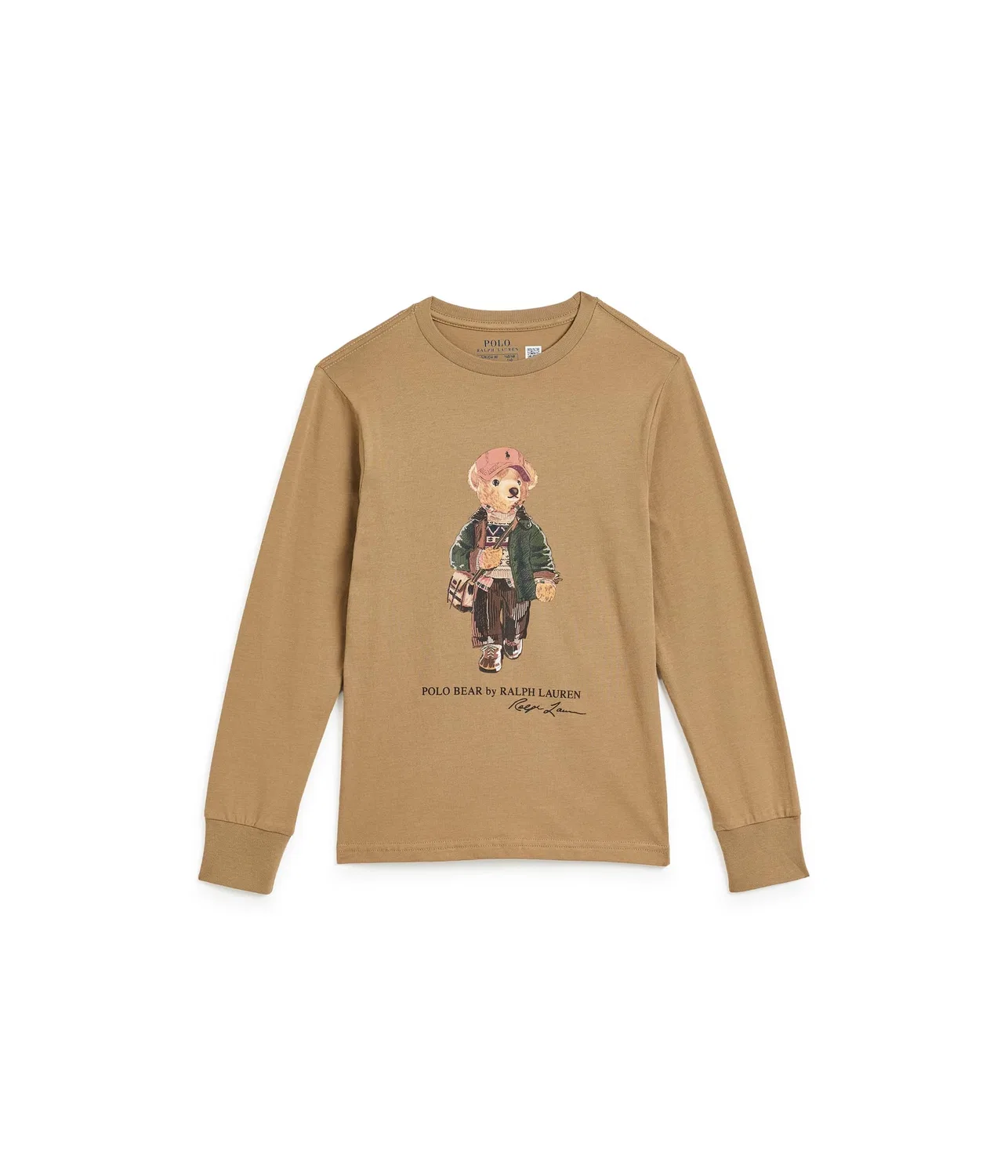 Хлопковая футболка Polo Bear (для детей постарше) Polo Ralph Lauren Kids, Camel