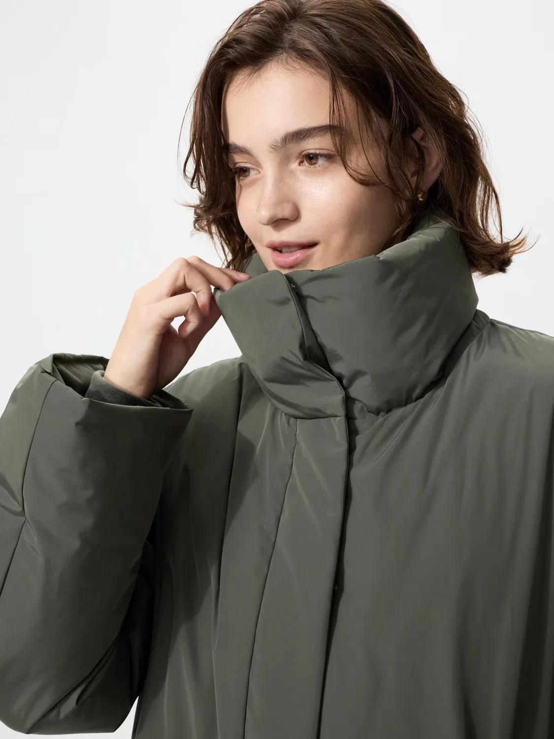 Пуховое пальто Uniqlo Нестеганое короткое, черный — фото 4