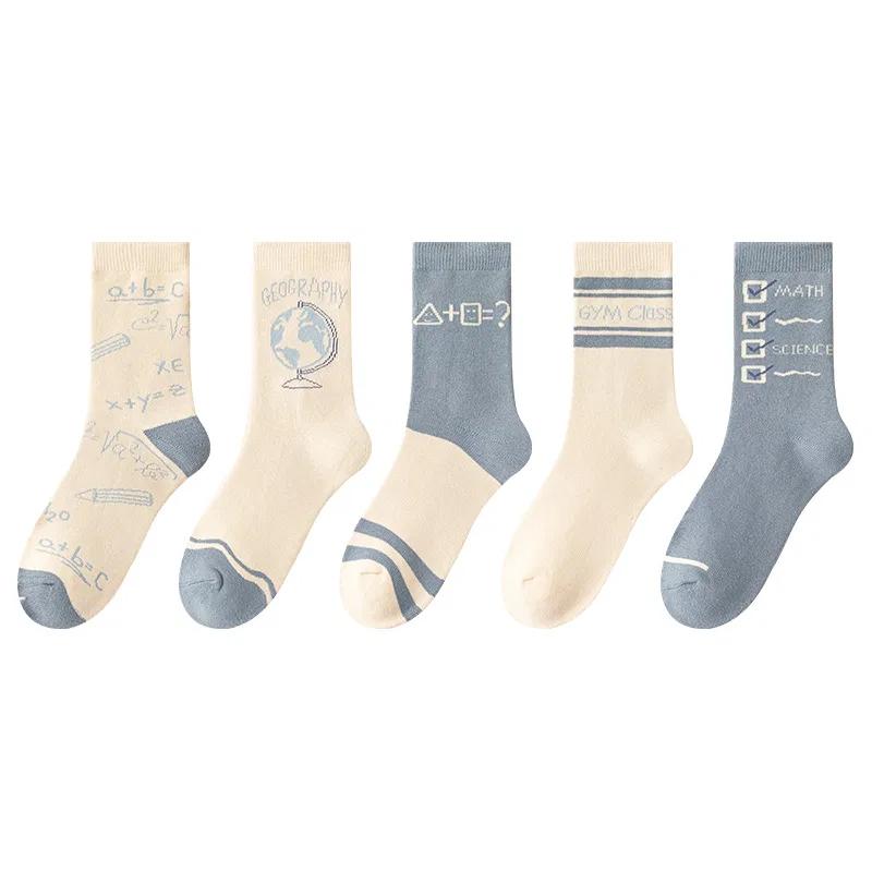 Детские носки с принтом 5 Pack (Return Yarn+Globe+2 Questions+Two Stripes) MIIOW — фото 3