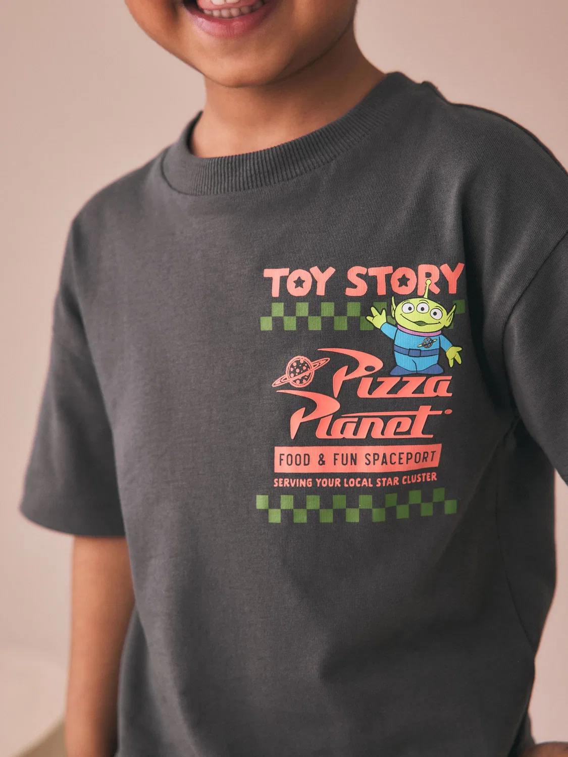 Футболка с принтом Toy Story, Aliens Next, угольный серый — фото 2