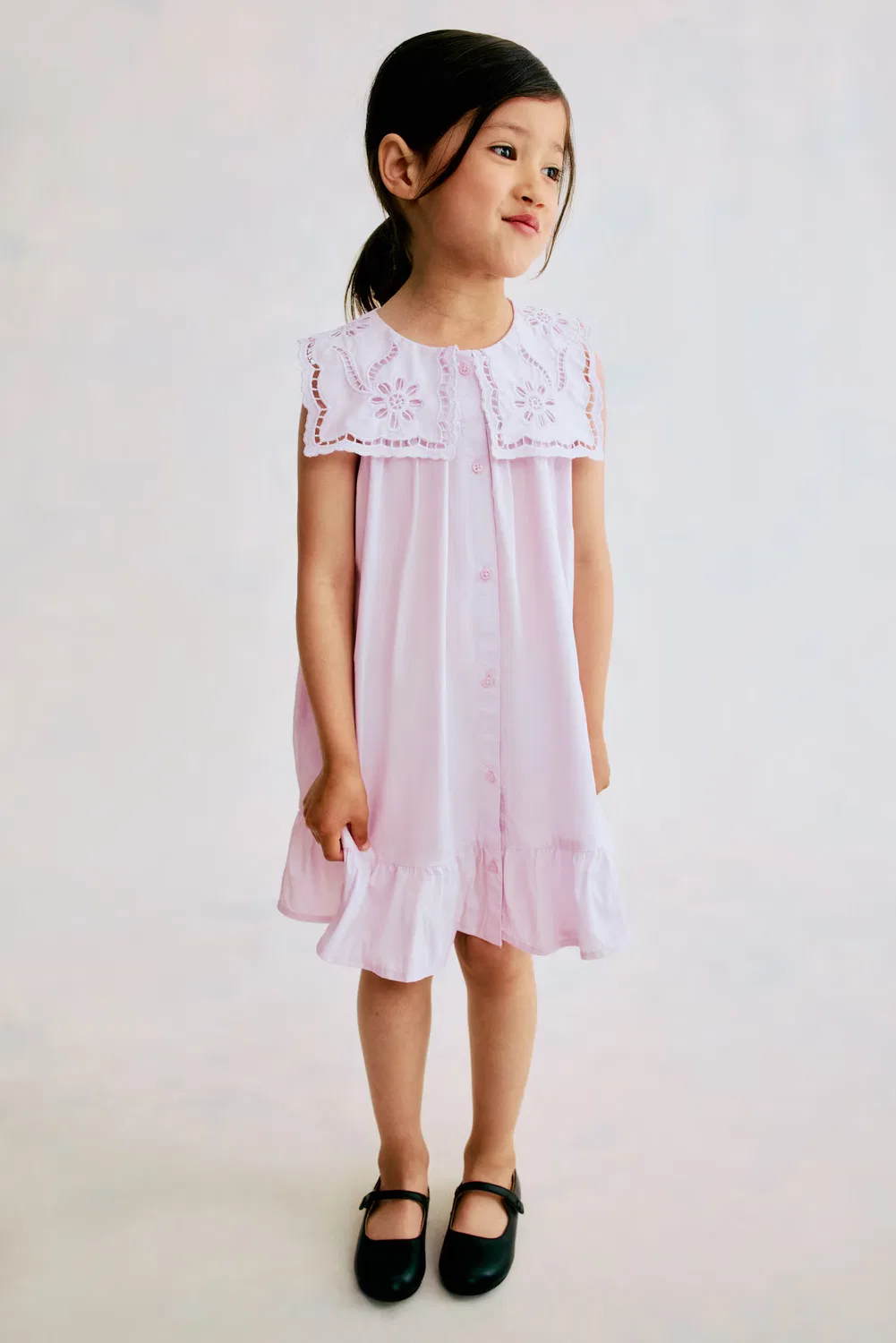 Хлопковое платье с матросским воротником H&M, Helllila