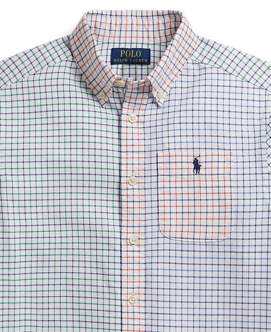 Рубашка оксфордская из хлопка с принтом тартан Boys' 8-20 Tattersall Cotton Oxford Shirt Polo Ralph Lauren, 7325 Tattersall Funshirt — фото 3