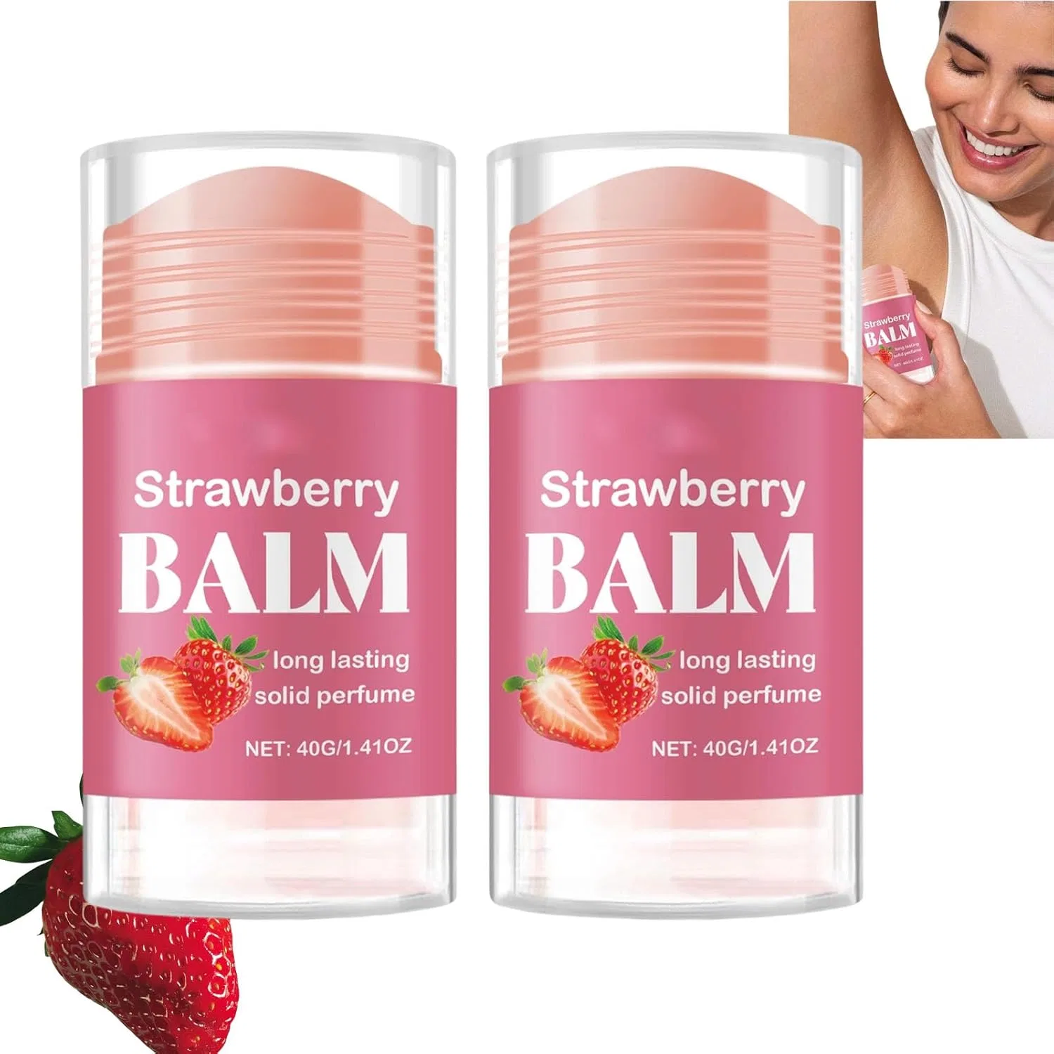 Твердый парфюм-бальзам, Strawberry, tuqieui, 2 шт., 40 г