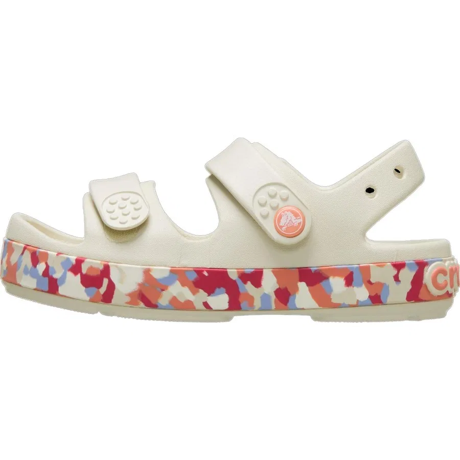 Детские сандалии-клоги с принтом и светящейся подошвой Crocs CRBND Cruiser Glow Confetti Band SdK, Белый — фото 2