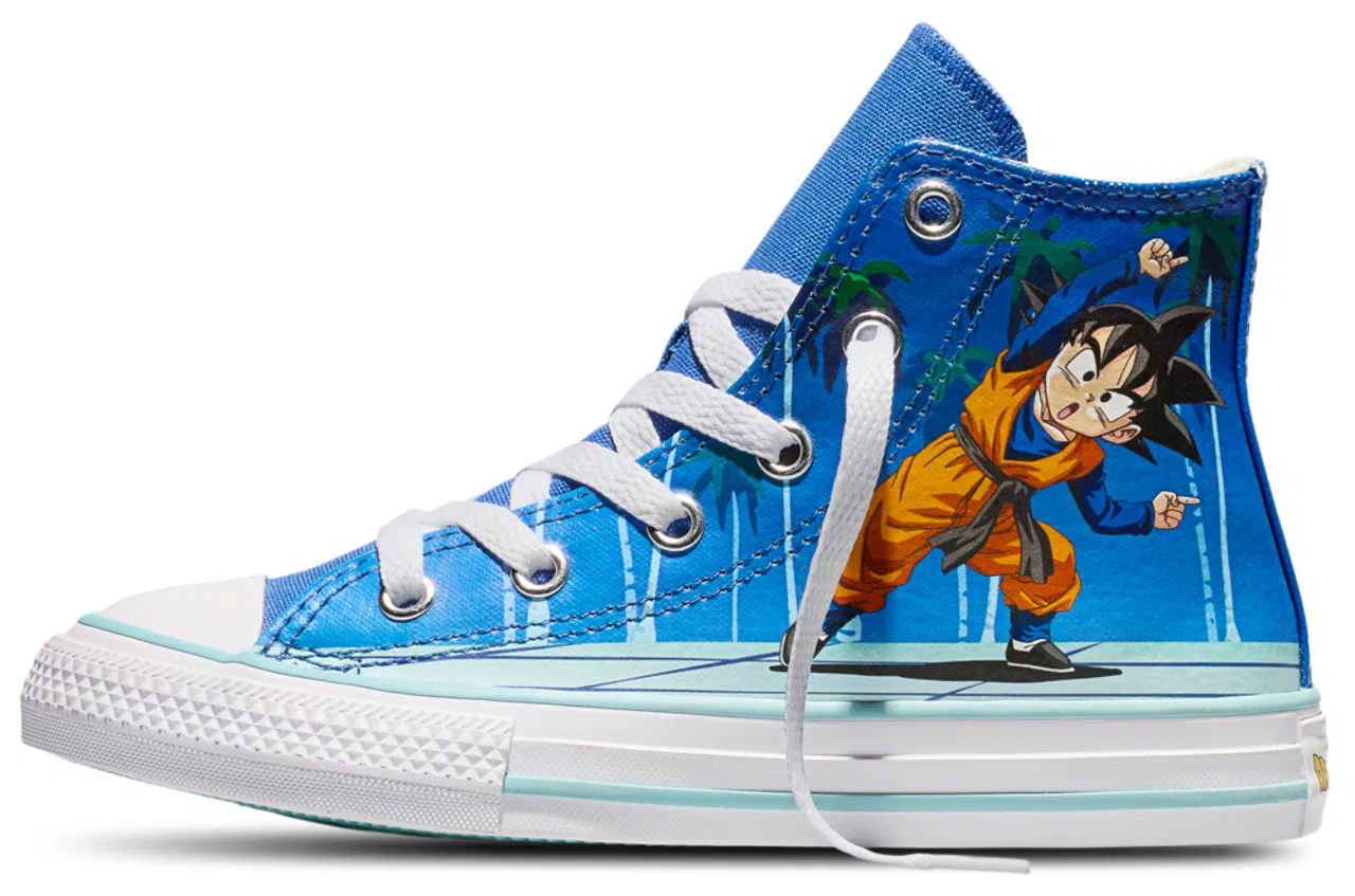 Детские кеды с высоким верхом с принтом Dragon Ball Z, Converse, Red/Multi/Blue — фото 3
