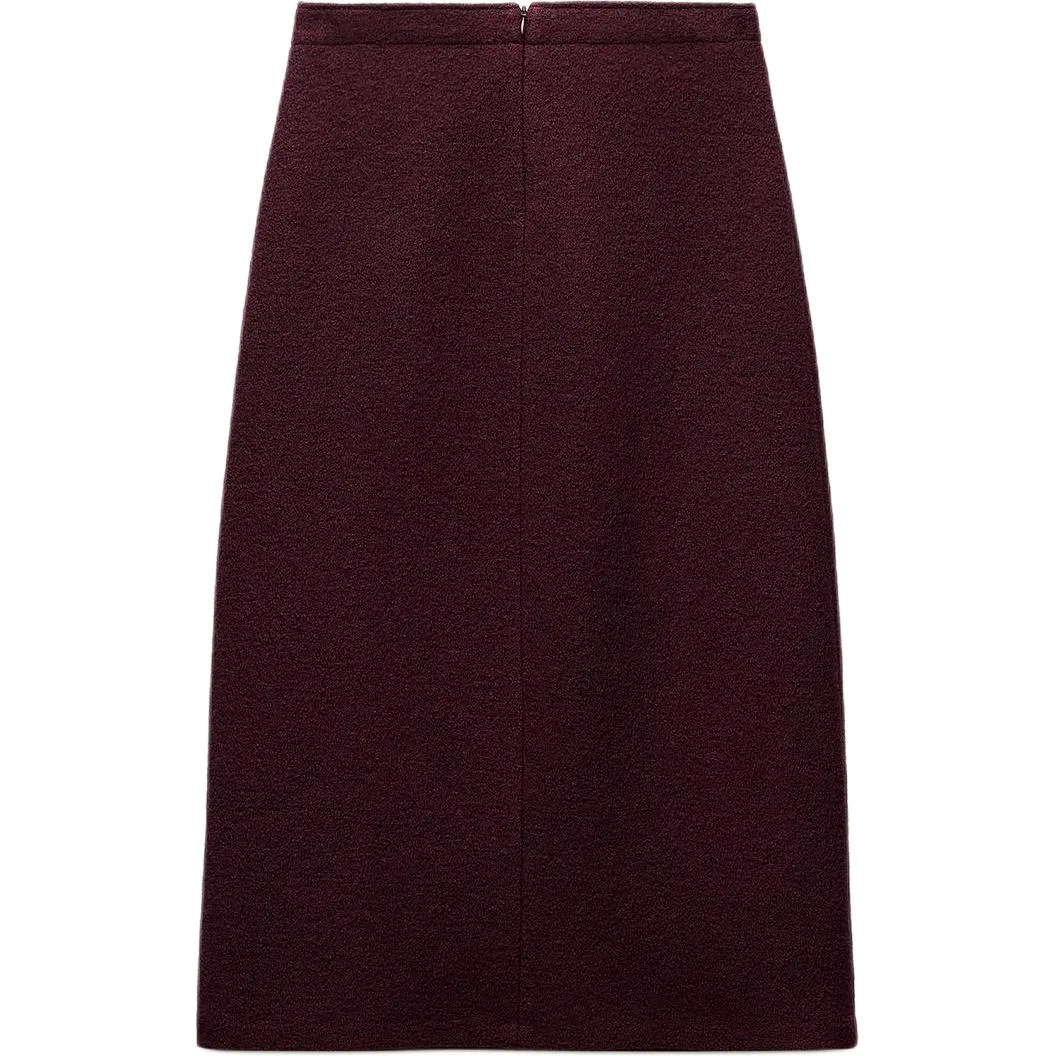 Женская повседневная длинная юбка Burgundy ZARA — фото 3