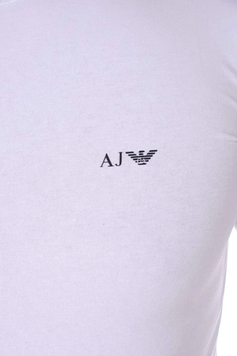 Мужская slim fit футболка с логотипом Armani Jeans, White — фото 4