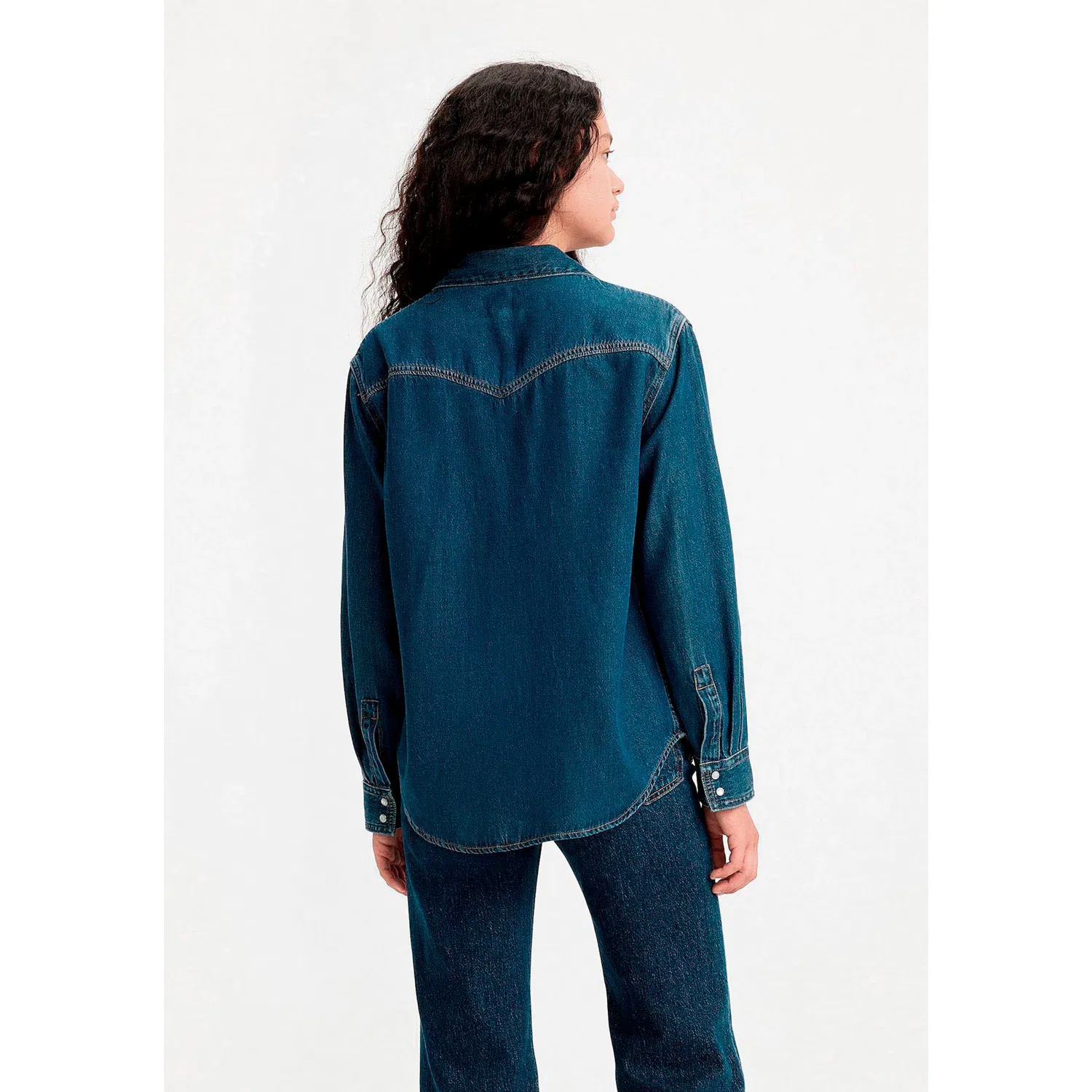 Женская блуза джинсовая с западным стилем Levi's, Dark Blue — фото 3