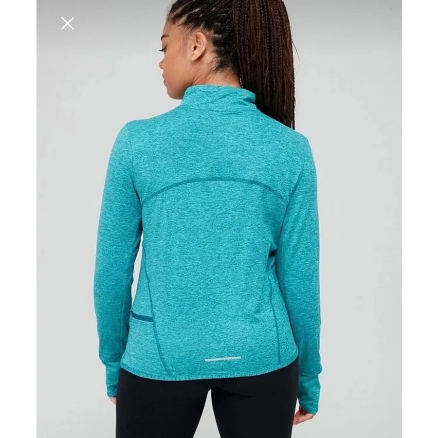 Женская спортивная куртка Nike с длинным рукавом и защитой от ультрафиолета, Зеленый — фото 2