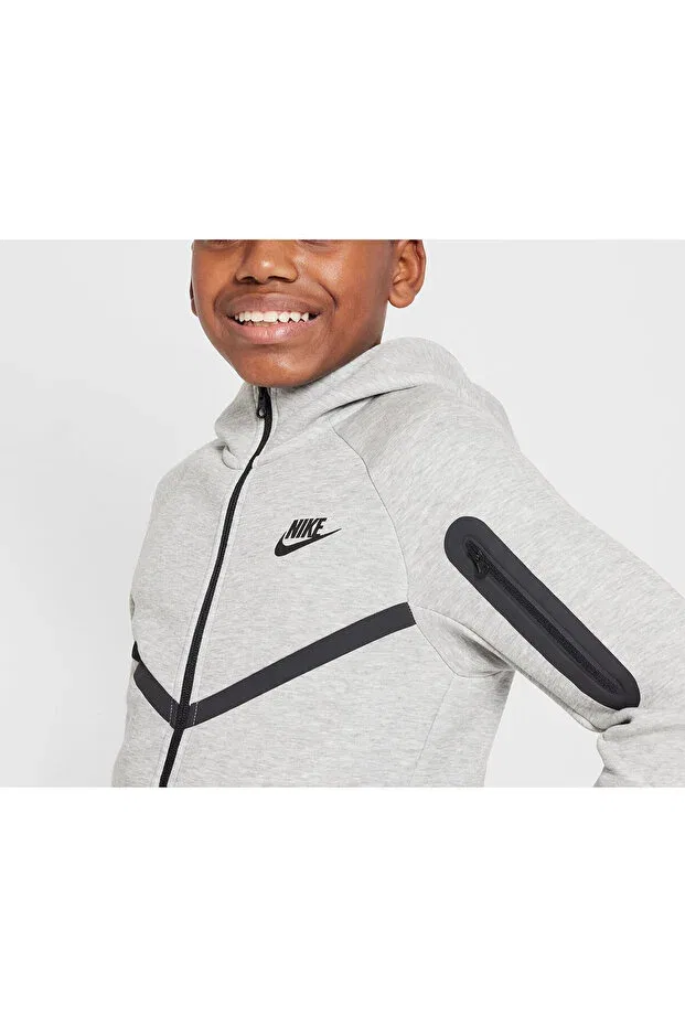Детское худи на молнии из флиса Nike, Gray — фото 3