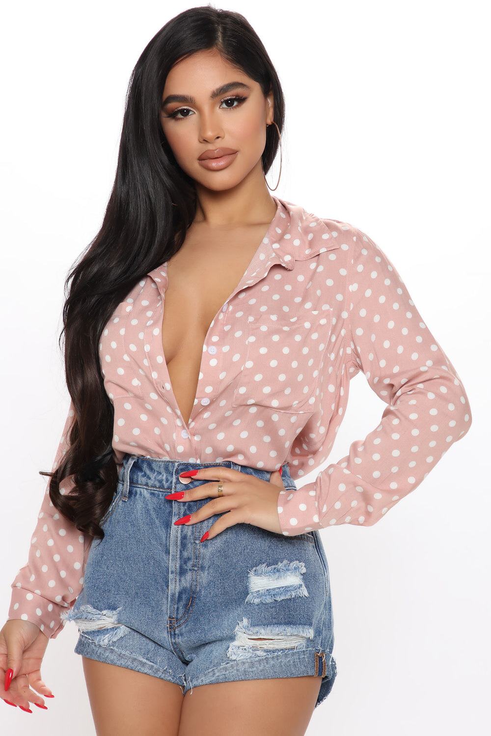 

Рубашка Fashion Nova TGI1195AV, розовый