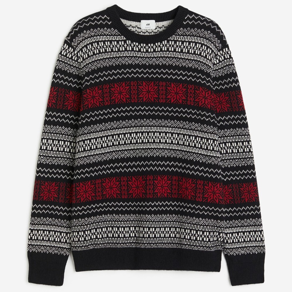 

Свитер H&M Regular Fit Jacquard-knit, черный