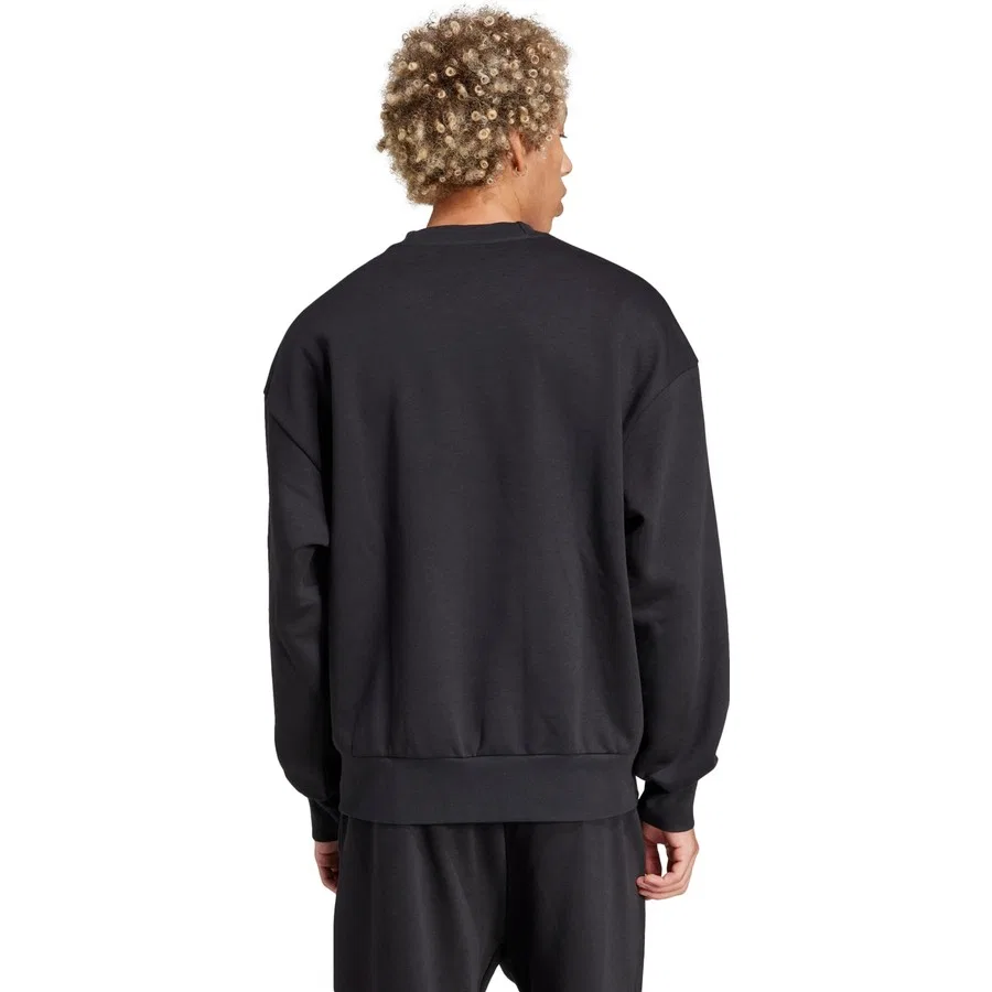 Свитшот мужской с длинным рукавом Essentials Loose Fit 3 Bar Logo adidas, Черно-белый — фото 4