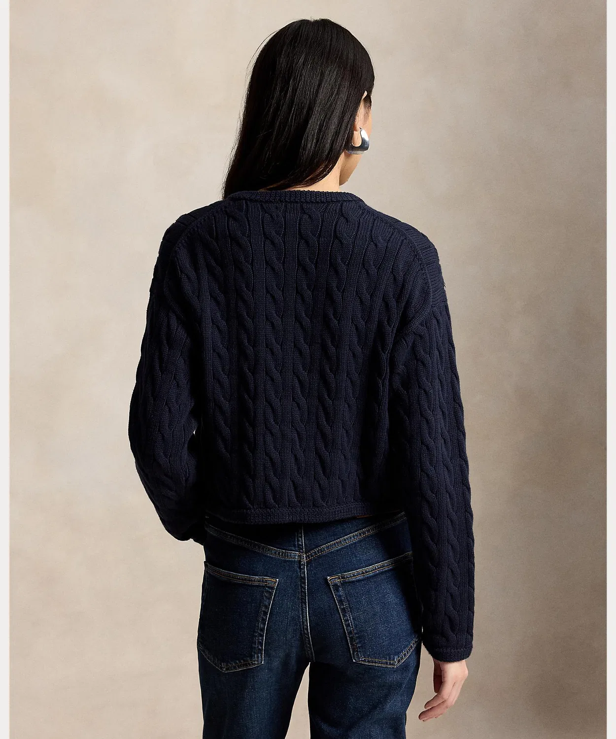 Женский кардиган из хлопкового твида с длинным рукавомPOLO RALPH LAUREN, Blue — фото 4
