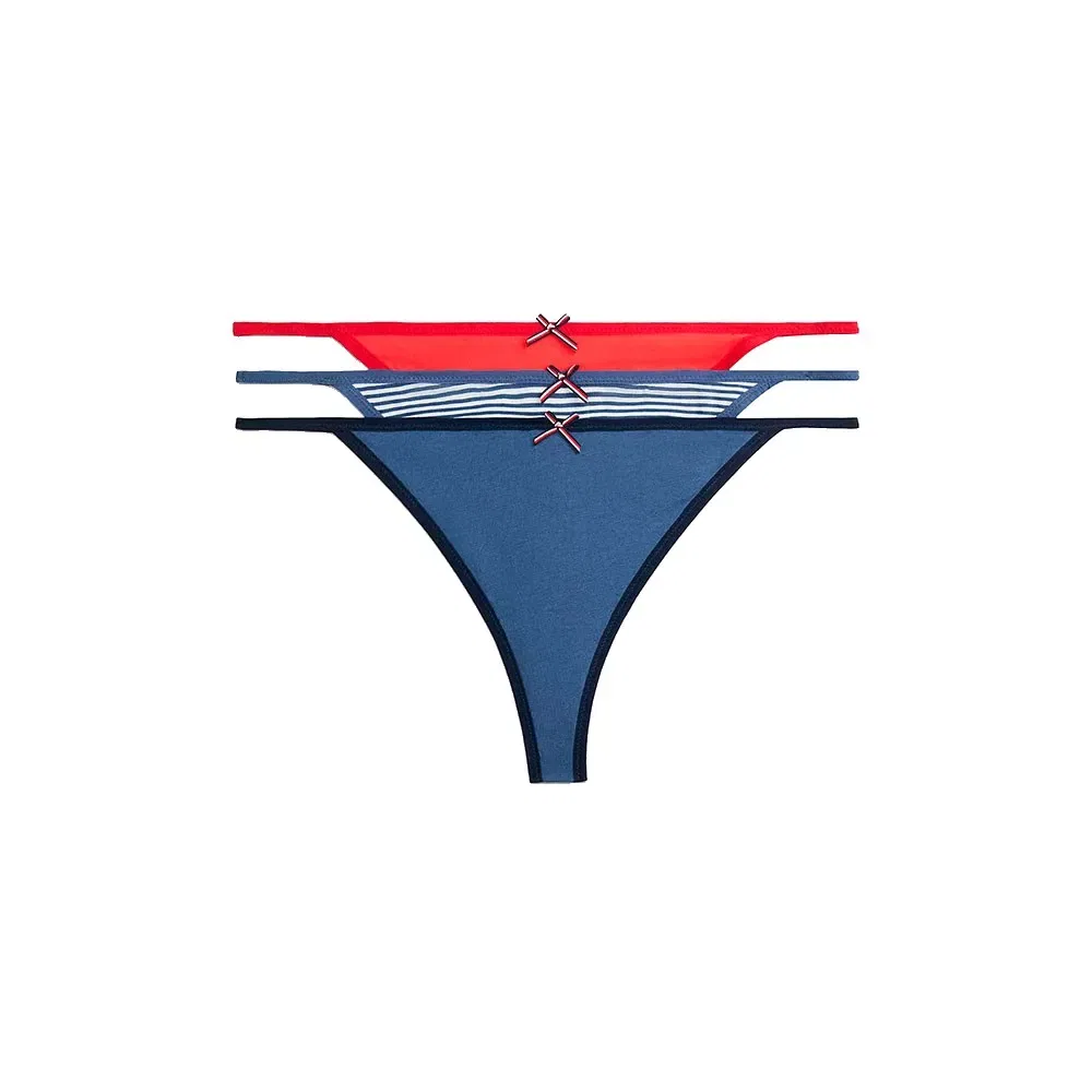 Женские трусы-танга с бантом Tommy hilfiger, Blue