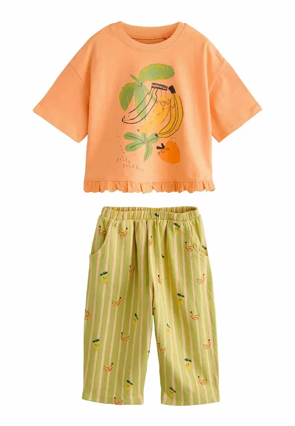 Комплект из футболки и брюк с принтом Regular fit - top and barrel set - trousers, Next, Orange, оранжевый — фото 4