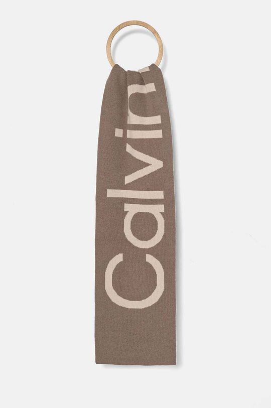 

Шерстяной шарф Calvin Klein, бежевый