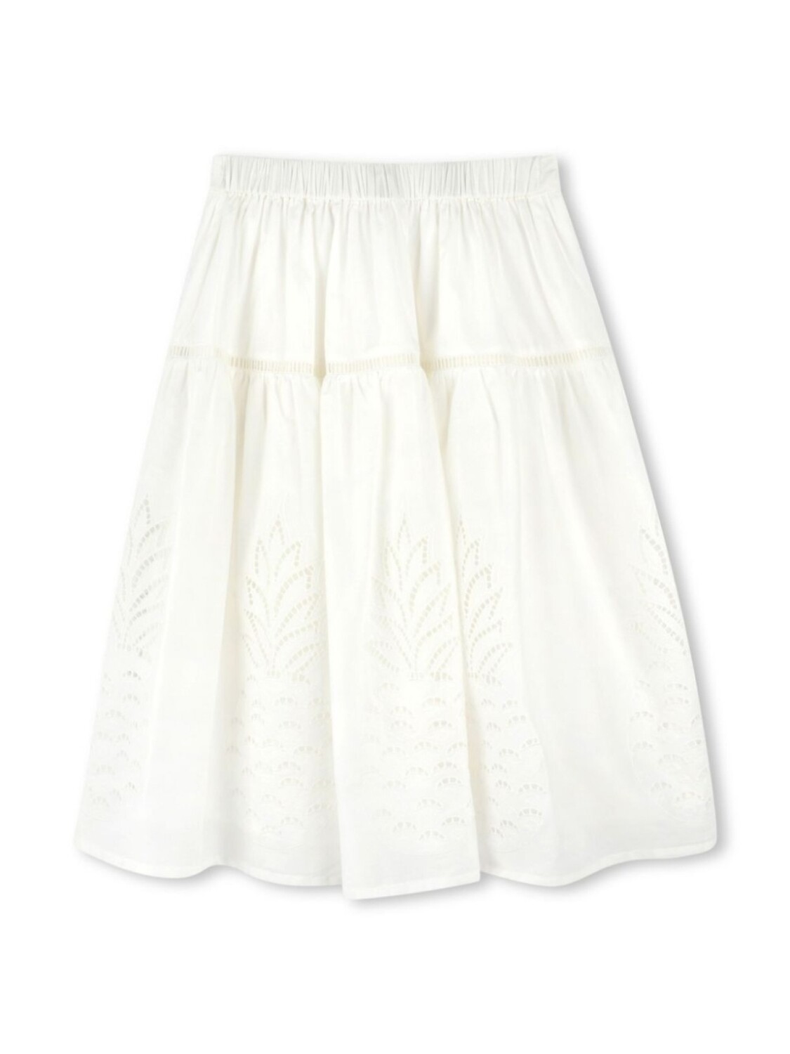 Chloé Kids юбка миди из органического хлопка, белый — фото 2