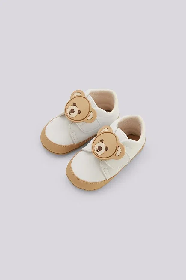 Детские пинетки для девочек с детским принтом Gb Baby, Ecru — фото 3