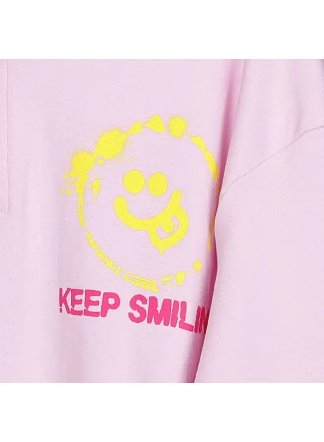 Комплект спортивный с принтом Keep Smile Aiko, розовый — фото 4