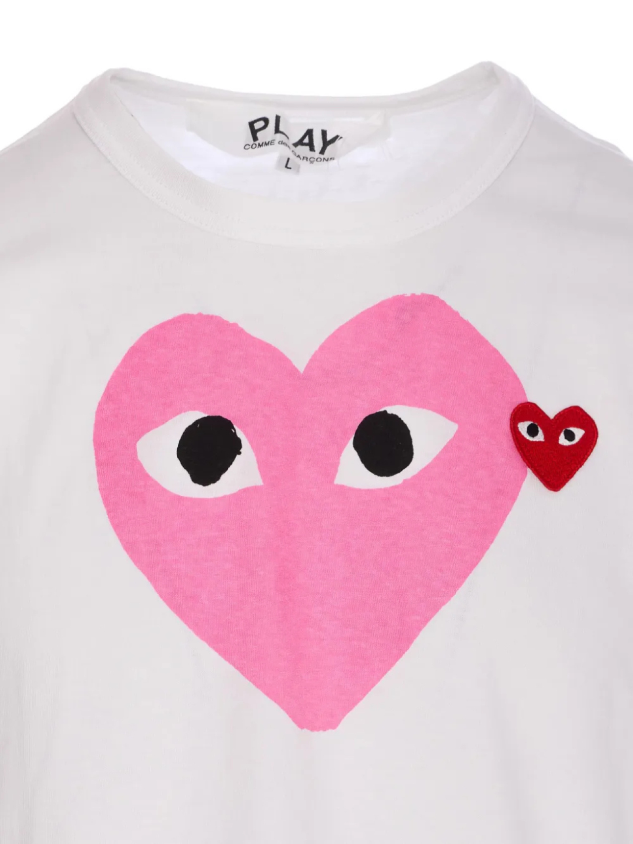 Футболка из хлопка с принтом в виде сердца Comme Des Garçons Play, белый — фото 4