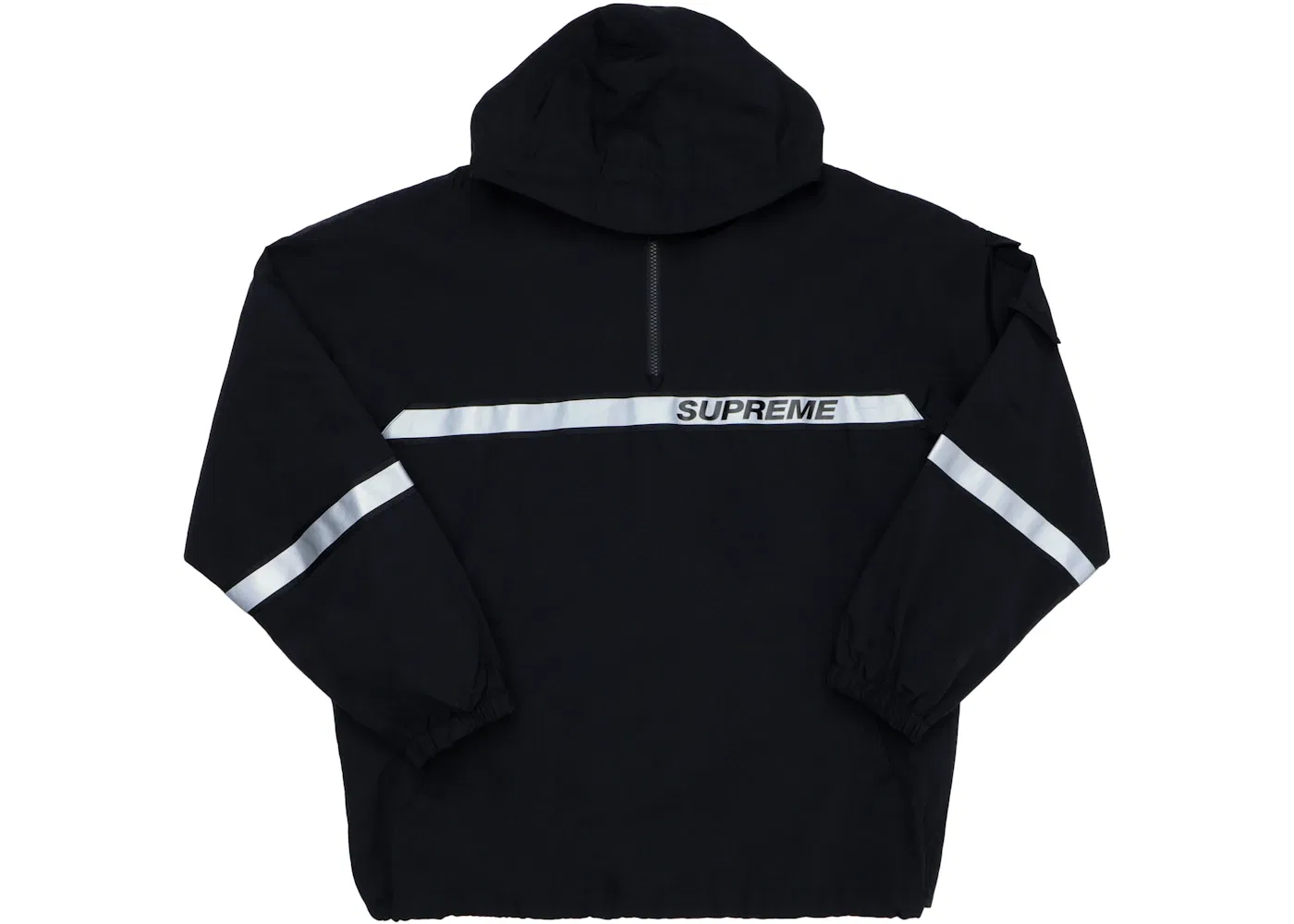 Мужской пуловер с капюшоном с отражающей лентой Supreme, Black