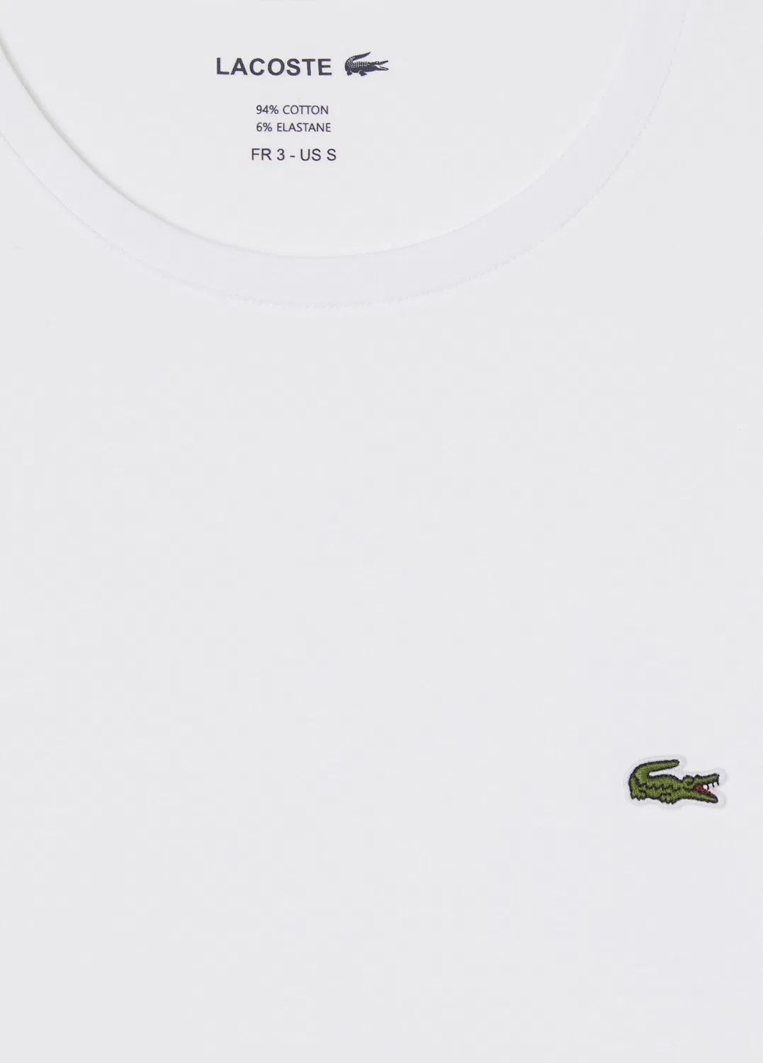 Футболка Lacoste, хлопок с эластаном, белый — фото 4