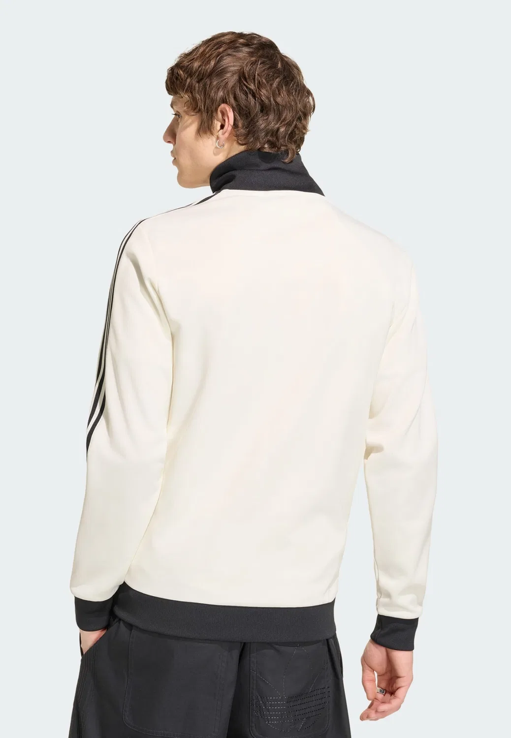 Толстовка на молнии Adidas Originals Classic в белом цвете Wool White — фото 3