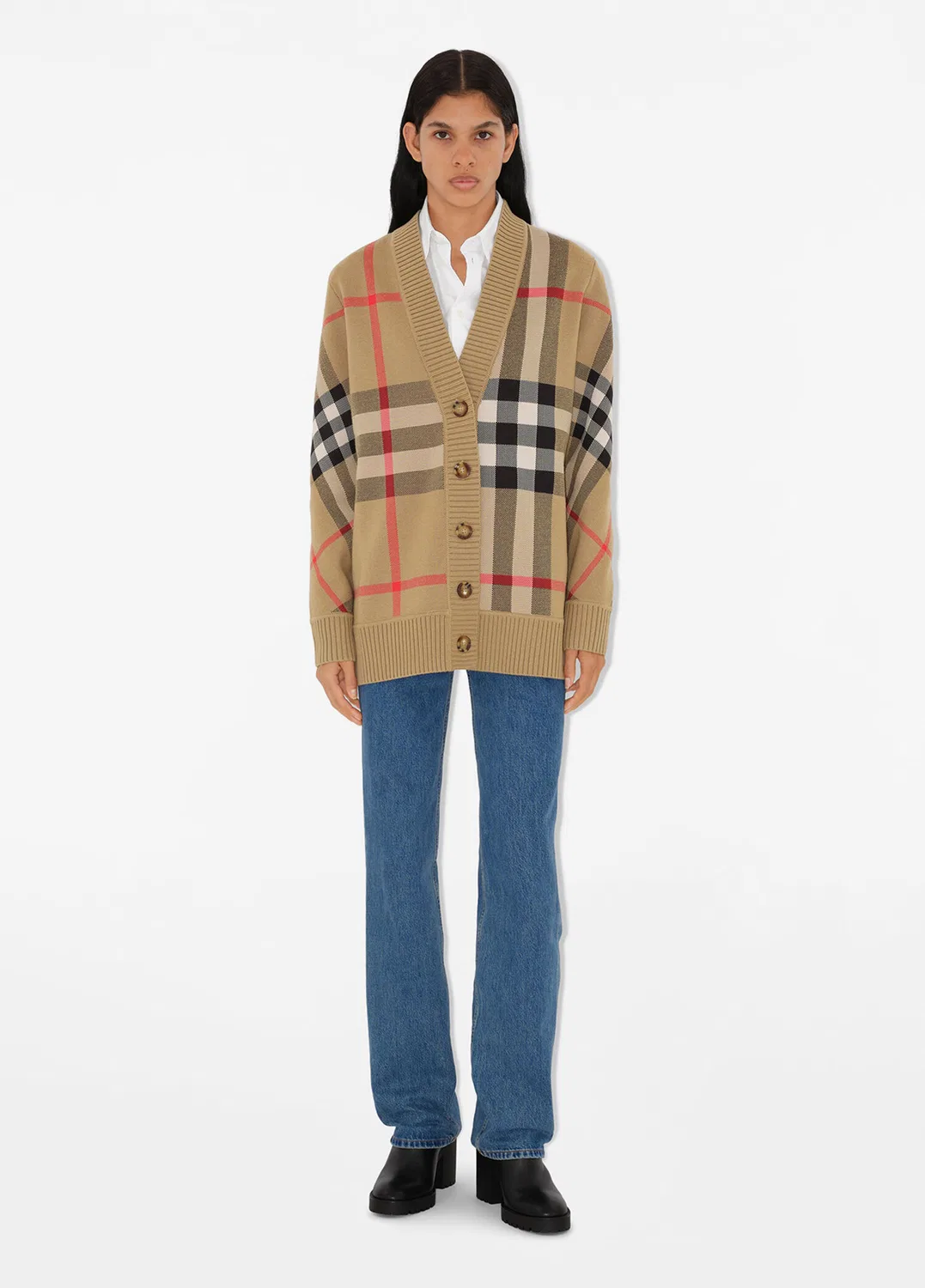 Женский кардиган Burberry Check Bej, бежевый — фото 2