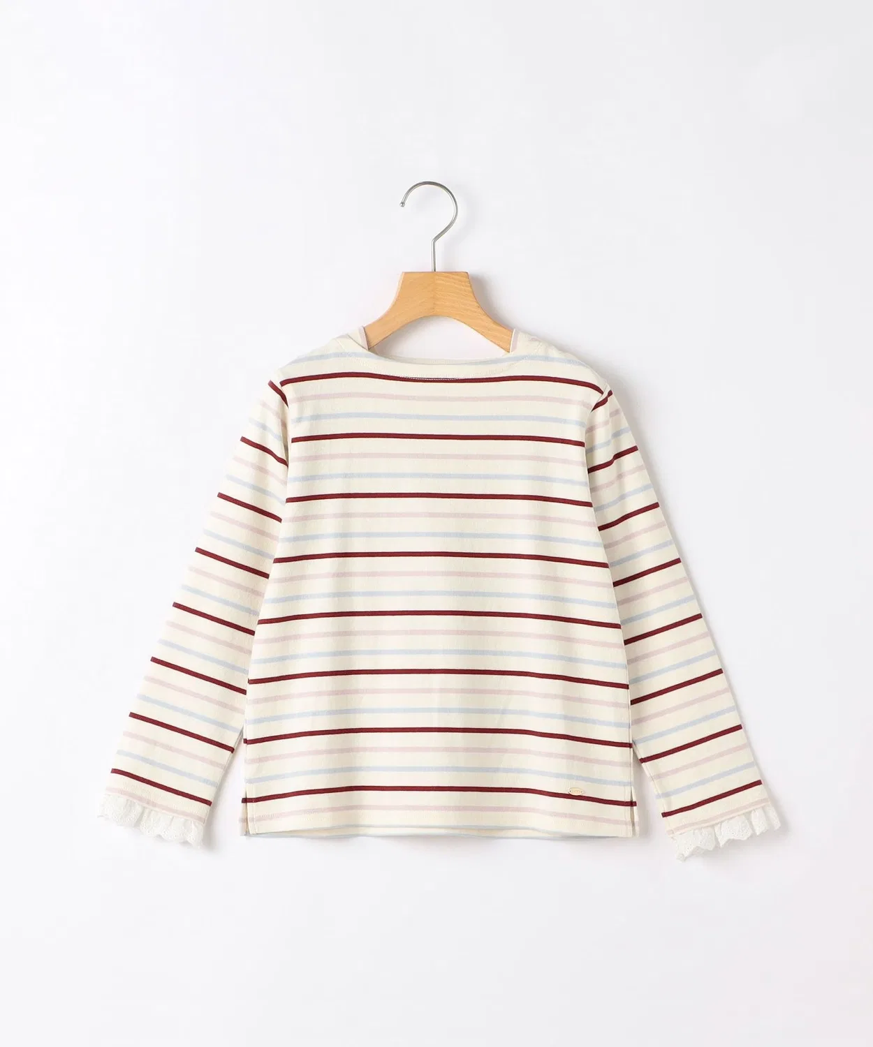 Детская футболка с длинным рукавом с кружевом, модель Cotton Lace Border SHIPS, Off White