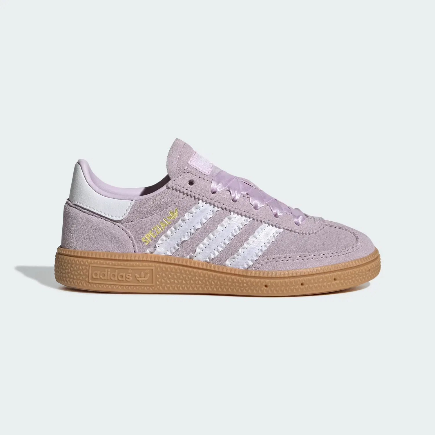 Детские кроссовки с атласными шнурками Handball Spezial Adidas Originals, лавандовый/белый/гум
