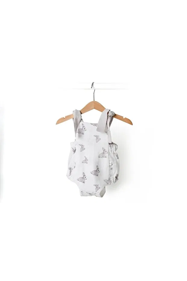Детский комбинезон для девочек хлопковый Deux Lapins, Gray Rabbit Pattern