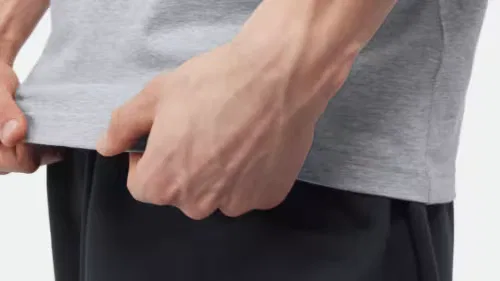 Мужская футболка с круглым вырезом Trefoil Essentials Adidas Originals, серый меланж — фото 2