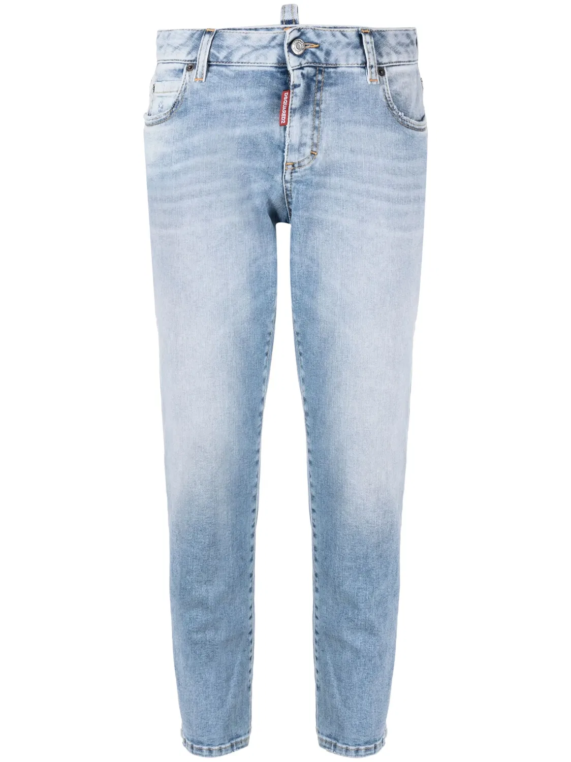 DSQUARED2 Джинсы средней посадки, укороченные, светло-синие