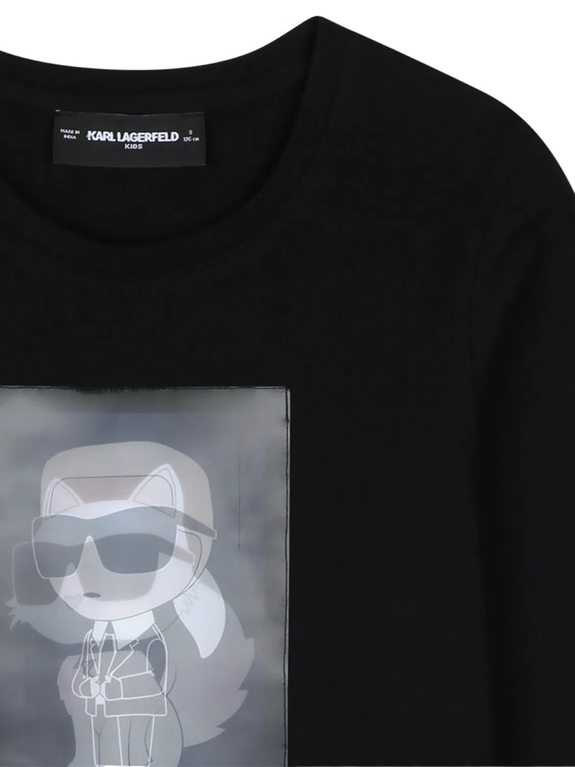 Лонгслив с графическим принтом Karl Lagerfeld, черный — фото 2