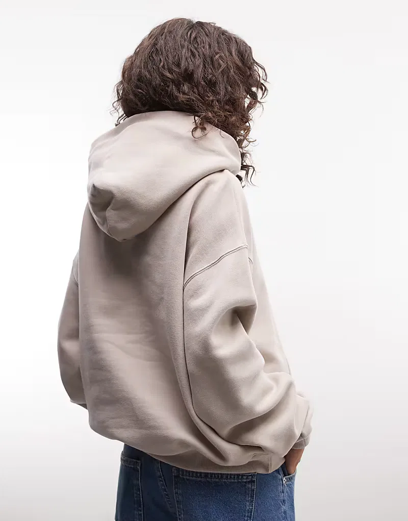 Толстовка Nike Studio Fleece средней плотности, свободного кроя, кремовый — фото 4