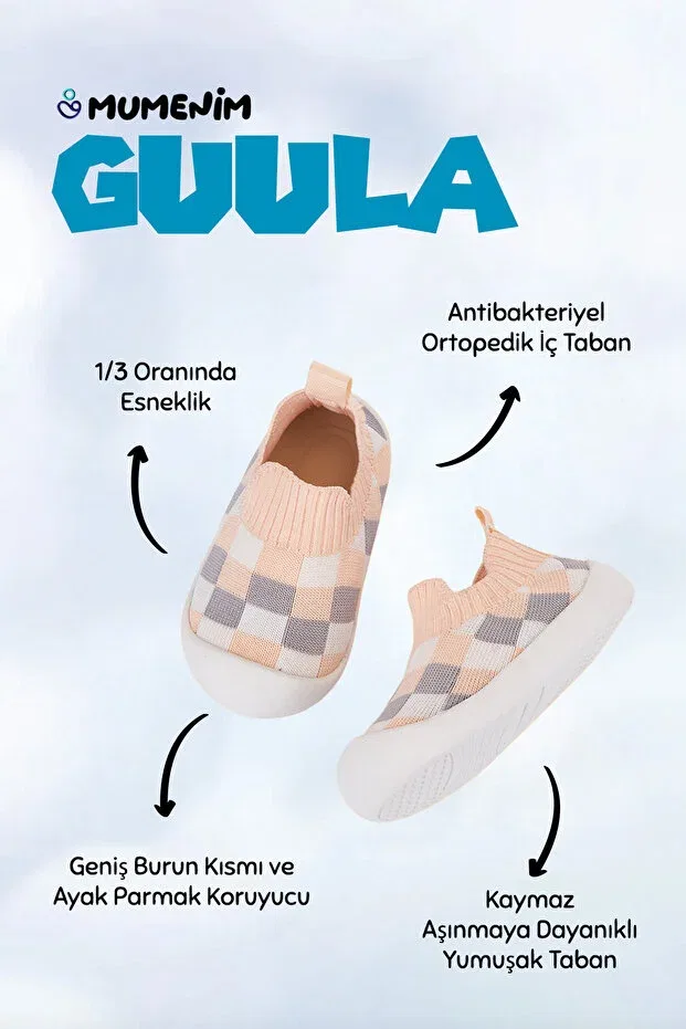 Детские туфли для девочек ортопедические Guula baby girl & child pink-white comfortable anti-slip orthopedic sole first step shoes & sneaker Mumenim, Pink — фото 2