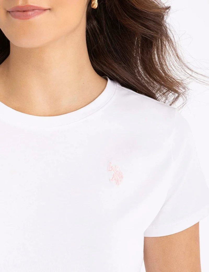 Женская футболка U.S. Polo Assn. Crew Neck, ярко-белый — фото 4