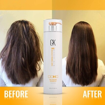 Global Keratin Balancing Shampoo 1000 мл 33,8 жидких унций для жирных и окрашенных волос Глубокое очищение восстанавливает уровень Ph Идеально подходит для волос, подвергшихся чрезмерной обработке и воздействию окружающей среды, Gk Hair — фото 2