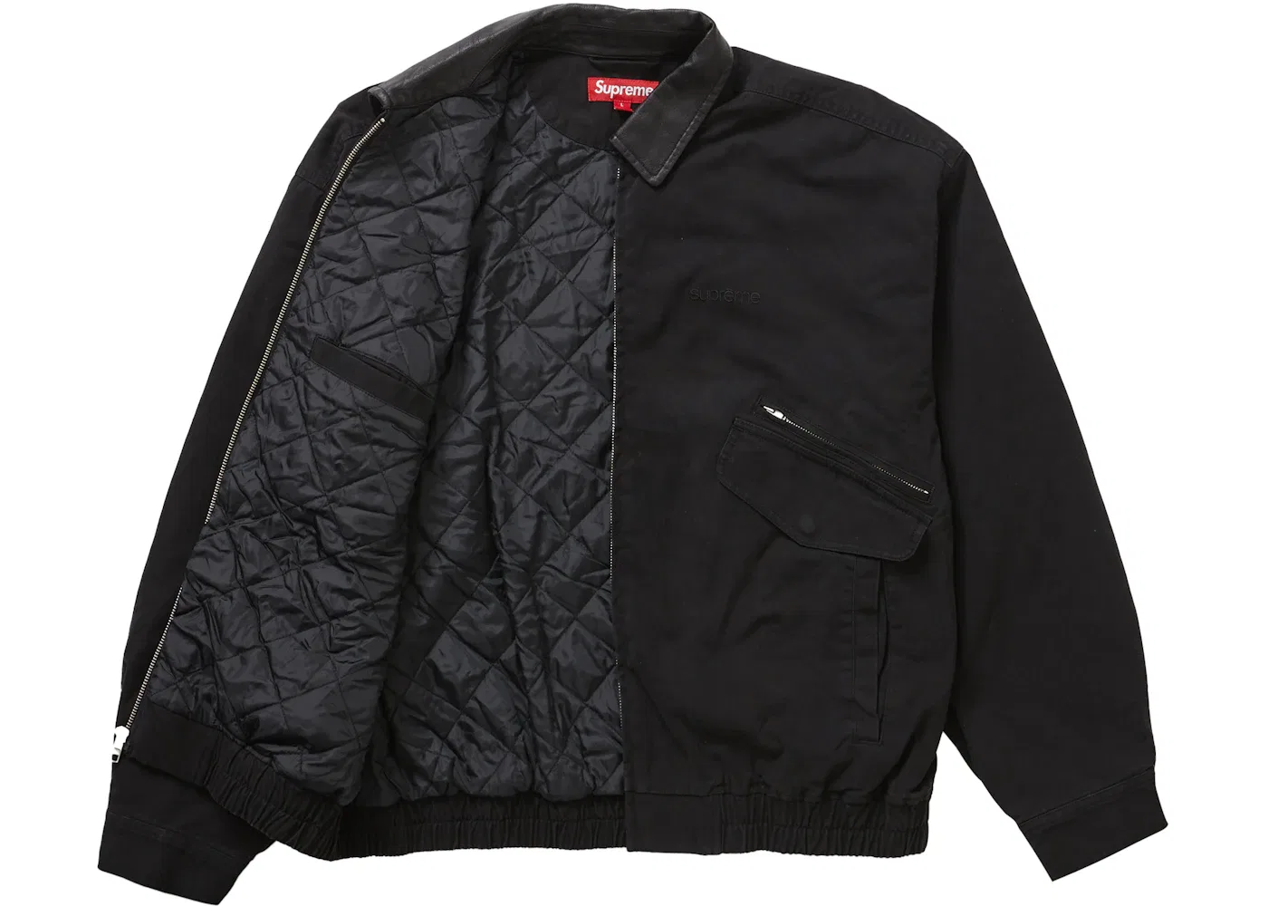 Мужская куртка-утилитарка из кожи Supreme Jacket, Black — фото 2