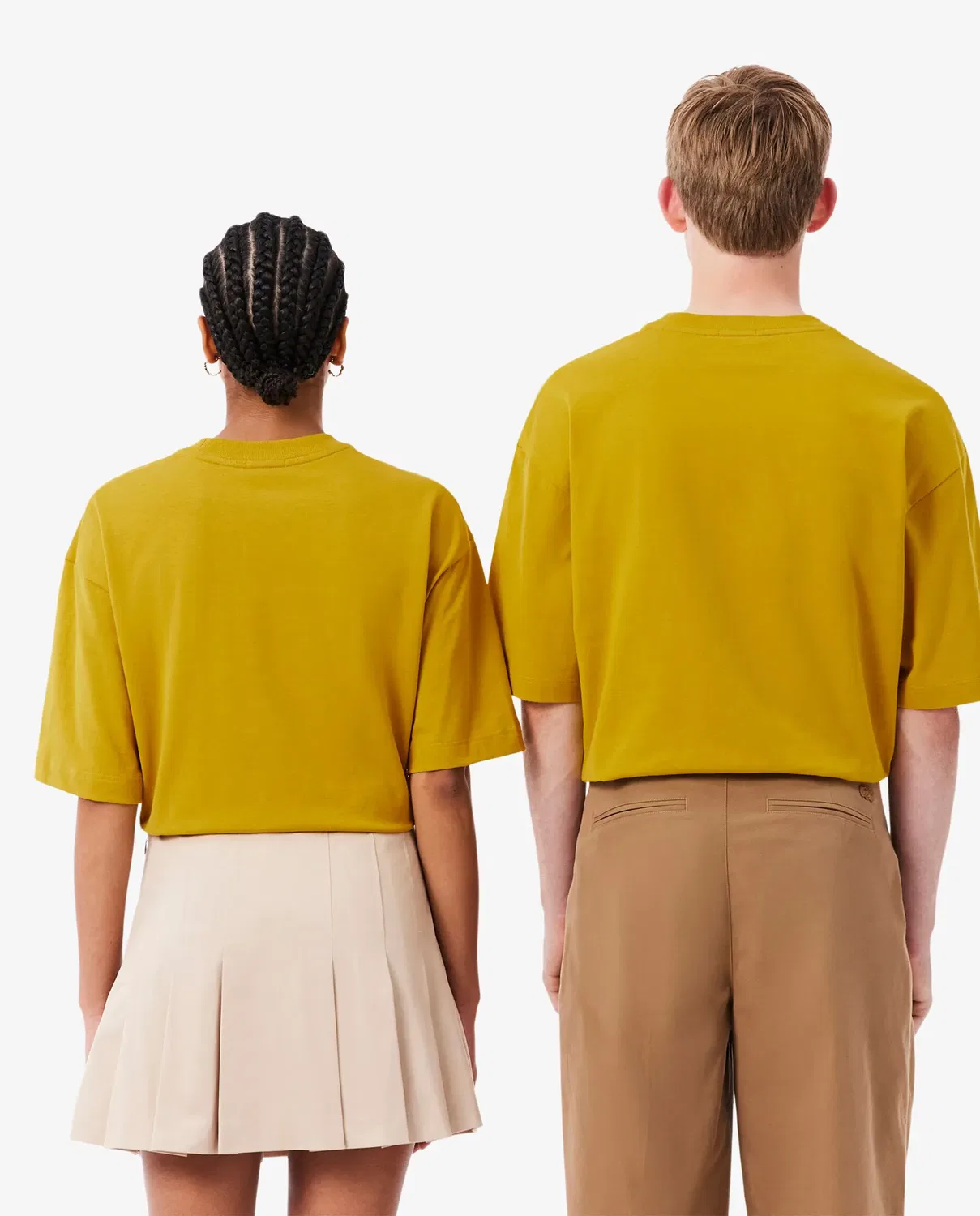 Футболка мужская Lacoste свободного кроя из плотного джерси, oversize, Amarillo — фото 2
