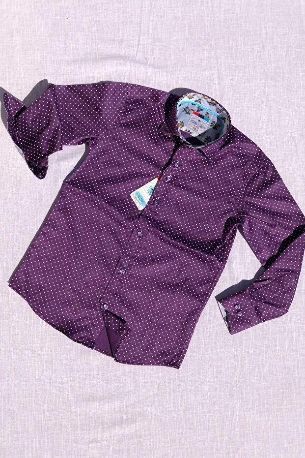 Детская рубашка для мальчиков с принтом Louis Kids, Purple