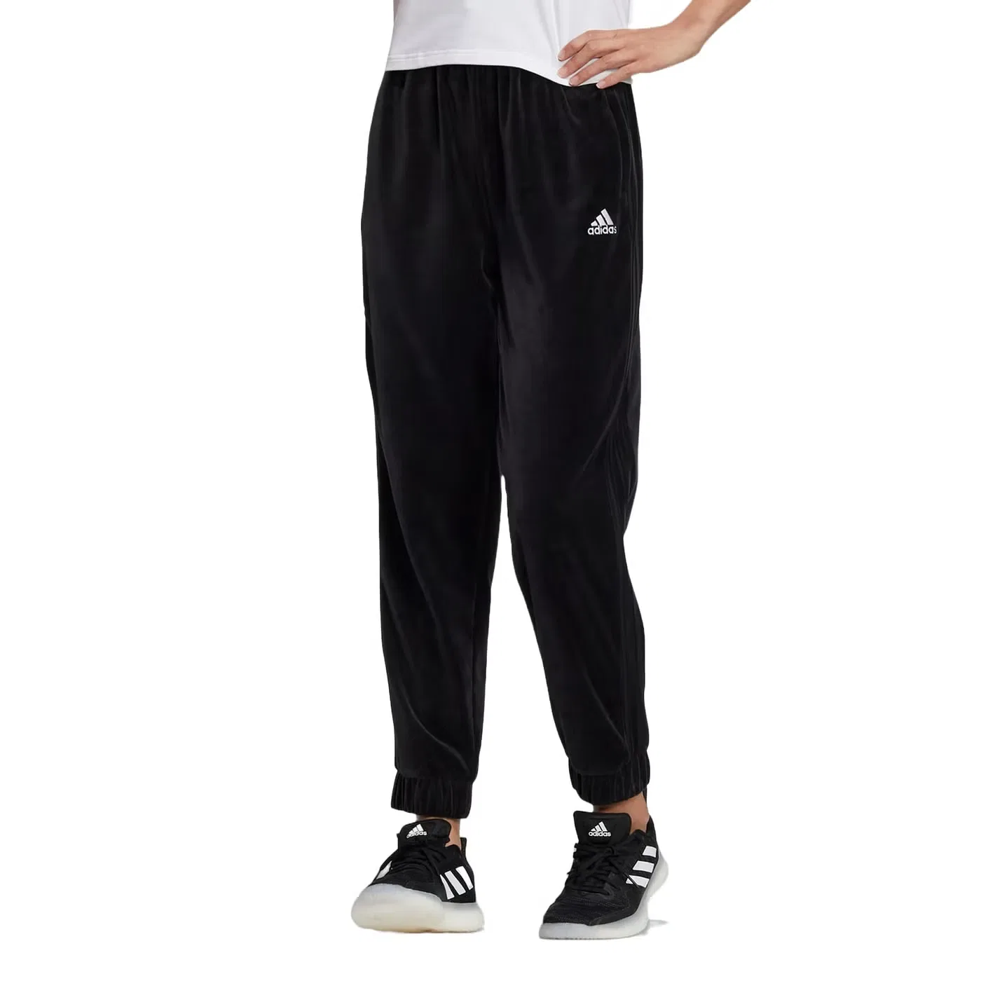 Брюки из велюра Adidas, черный — фото 2