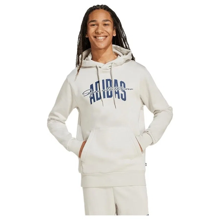 Свитшот мужской с капюшоном Collegiate Script Graphic M COLLEGIATE HD adidas, Бежевый — фото 2