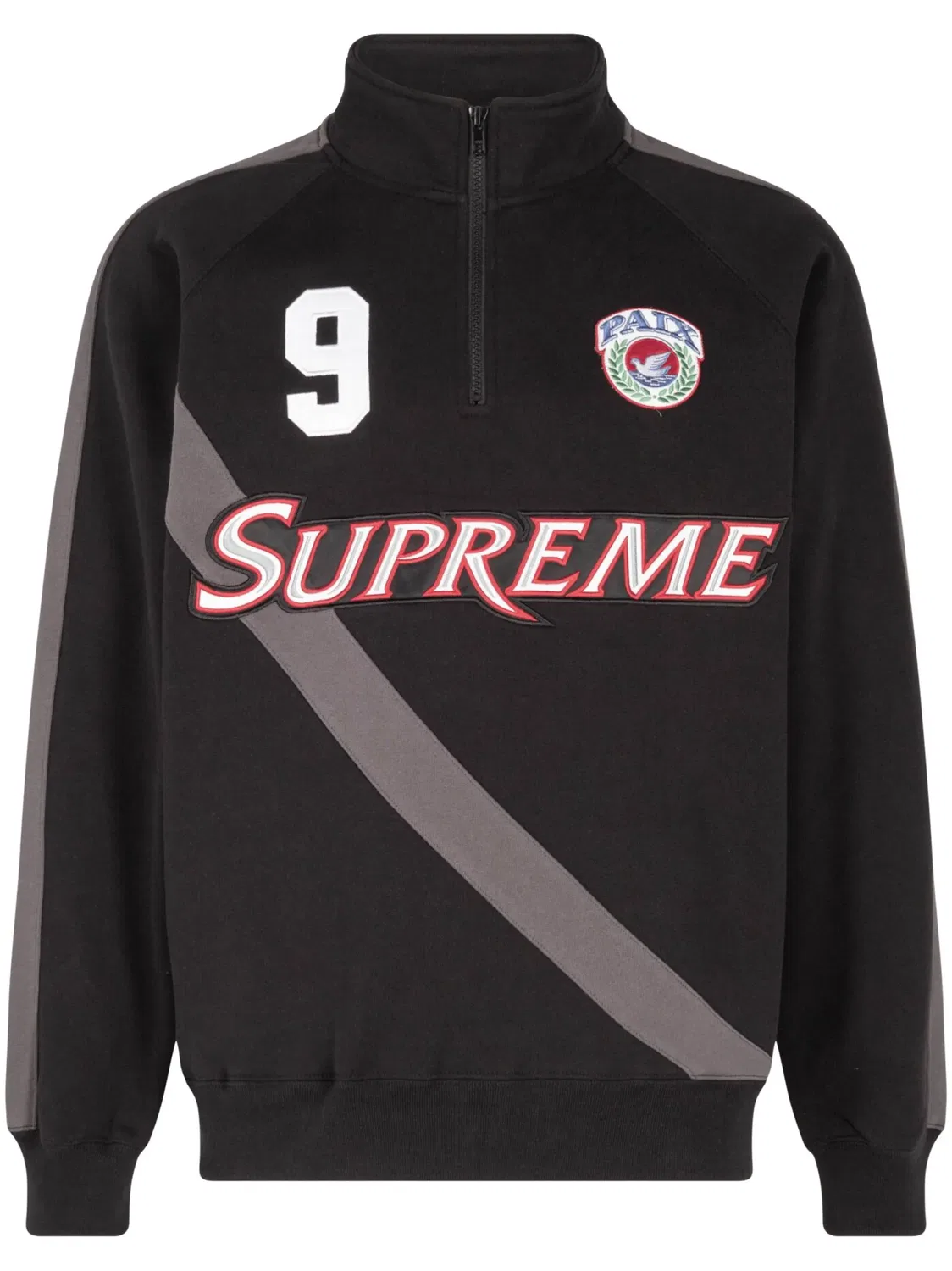 Свитшот с аппликацией логотипа Supreme, черный